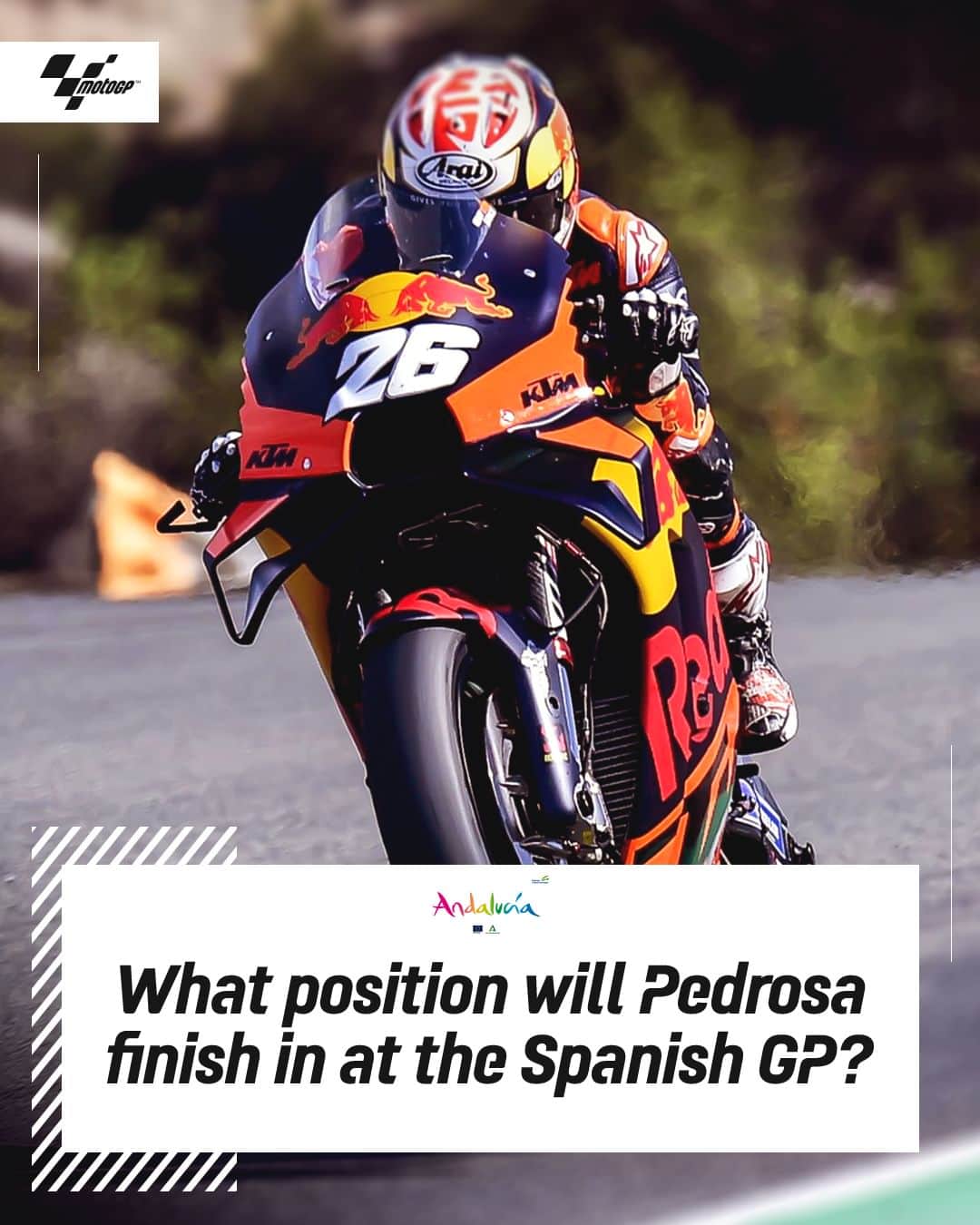 MotoGPさんのインスタグラム写真 - (MotoGPInstagram)「The #26 returns to the #MotoGP grid for the #SpanishGP 🇪🇸 🙌 So let us and @viveandalucia know what position @26_danipedrosa will finish in this weekend! 🧐 👇  #MotoGP #Motorsport #Motorcycle #Racing #DP26 #DaniPedrosa」4月27日 16時30分 - motogp