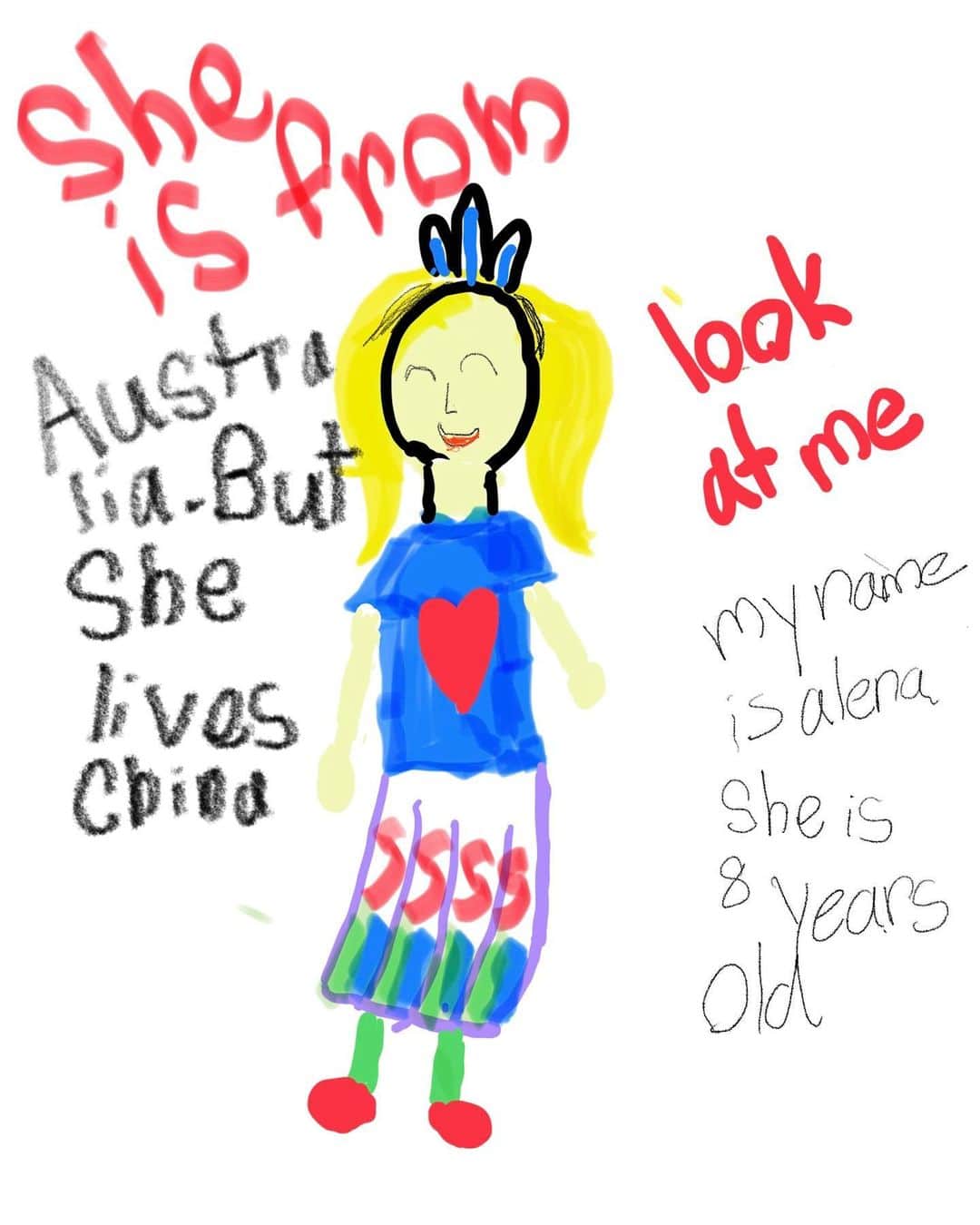 チャン・ユンジュのインスタグラム：「Drawing by LISA 💖🖍️」