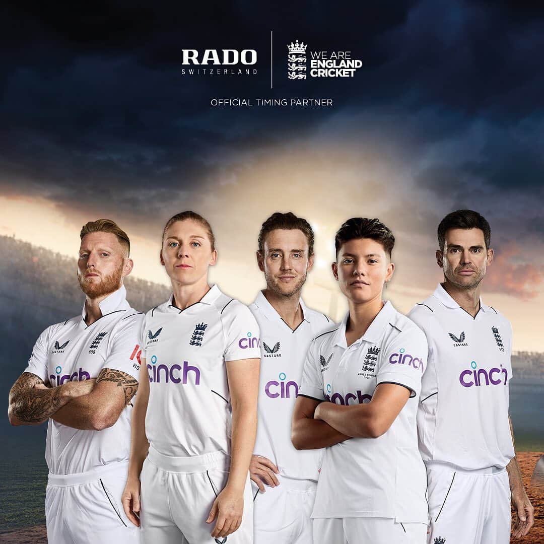 ラドーのインスタグラム：「We’re proud to announce that Rado is the Official Timing Partner of the England and Wales Cricket Board (ECB). As a pioneer in its field, Rado perfectly embodies the bold new style of cricket pioneered by the England men’s and women’s teams, pushing the limits of design and technology to create world-class watches.  #Rado #OfficialTimingPartner #EnglandCricket #CricketLife #Feelit」