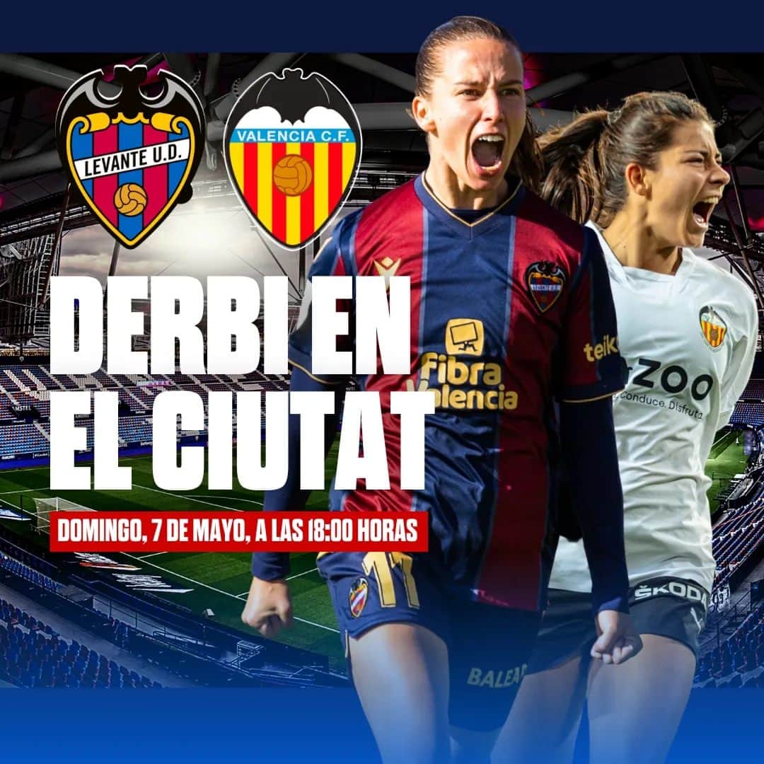 レバンテUDのインスタグラム：「¡𝐂𝐎𝐍𝐒𝐈𝐆𝐔𝐄𝐋𝐀 𝐘𝐀! | Entradas Derbi @teika_es  🎟️ Link de entradas EN BIO  ¡Llenemos el Ciutat de València para el Derbi Teika!  🐸 Abonados gratis (descárgala ya) / Resto 5€  🔵🔴⚔️⚪️⚫️ ---- #derbiteika #levanteudfemenino #levanteud @levanteud #orgullgranota 🐸 #futfem #finetworkligaf」