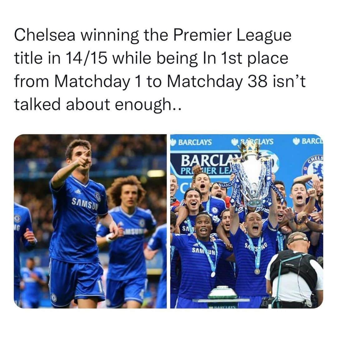 Skills • Freestyle • Tekkersさんのインスタグラム写真 - (Skills • Freestyle • TekkersInstagram)「José Mourinho's Chelsea in 14/15 won the Premier League while finishing every single one of the 38 matchdays at the top of the table.​ ​ CRAZY stat. 🤝」4月27日 18時00分 - skillsweekly