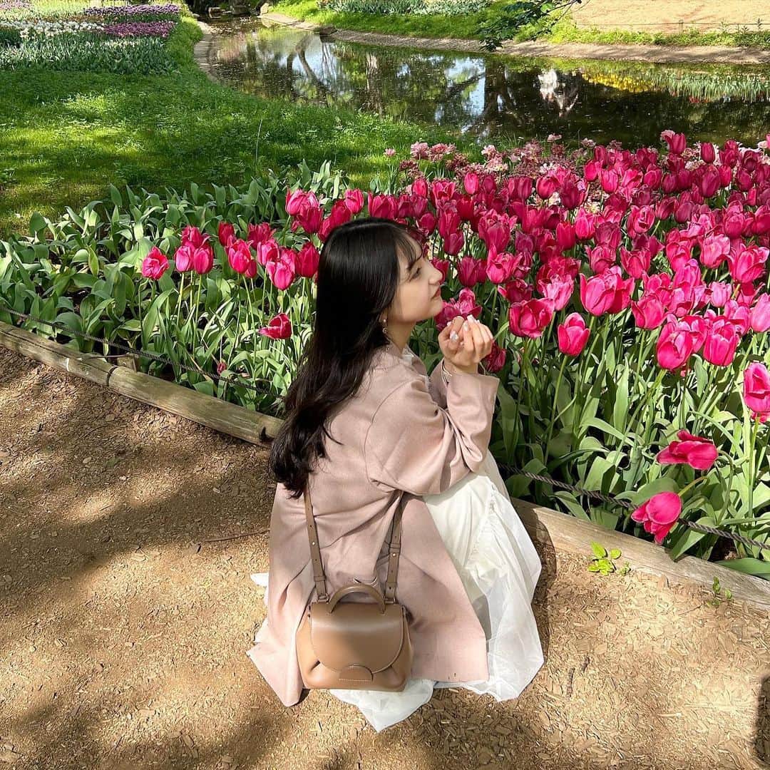 あみさんのインスタグラム写真 - (あみInstagram)「︴𝑠ℎ𝑜𝑤𝑎 𝑚𝑒𝑚𝑜𝑟𝑖𝑎𝑙 𝑝𝑎𝑟𝑘  𓂃𓈒𓏸   立川にある昭和記念公園でフラワーフェスティバル やってるって知って行ってきた👀💭  いろんなお花あって綺麗だったな🌷  この日のジャケットコーデお気に入り .. 🤍 かちっとしたアウターとかあんまり得意じゃないんだけど このジャケットはゆるっと着れるしピンクで 柔らかい印象になるから好き👀💞  . . . #昭和記念公園 #立川 #フラワーフェスティバル #春コーデ #低身長コーデ #骨格ウェーブ #ジャケットコーデ #ワントーンコーデ #ピンクコーデ #淡色コーデ #kastane #mystic #polene #モカベージュ #アッシュカラー #グレージュ」4月27日 19時10分 - ami___nmo