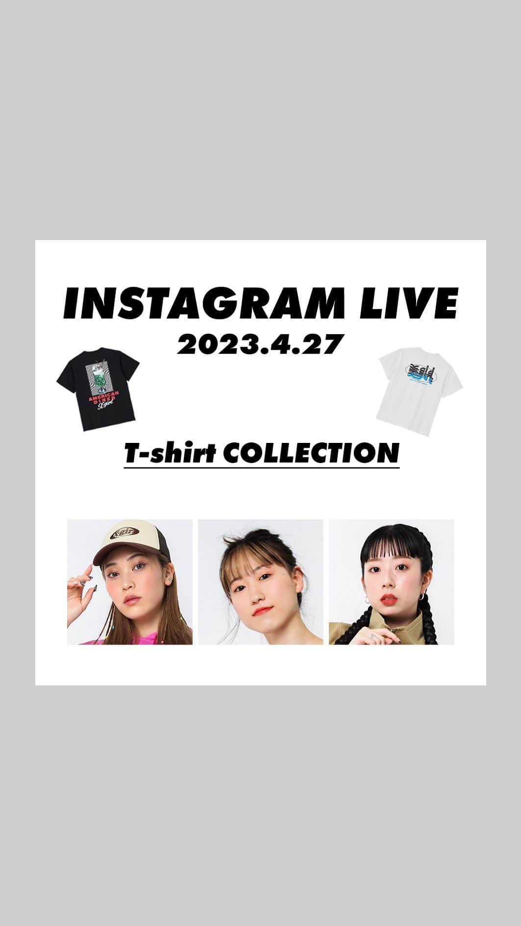 XGIRL_ootdのインスタグラム：「T-shirt COLLECTION👕  ▪️AYANA 158cm／@ayanaaan_26 ▪️AMISA 160cm／@abibii92 ▪️YURI 162cm／@yuriiii2」