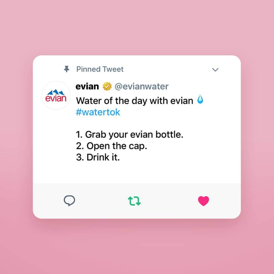 evianのインスタグラム：「The perfect #WaterTok recipe doesn’t exis… ​  evian is perfect just the way it is 💧 Nothing extra added. Just French natural mineral water.」