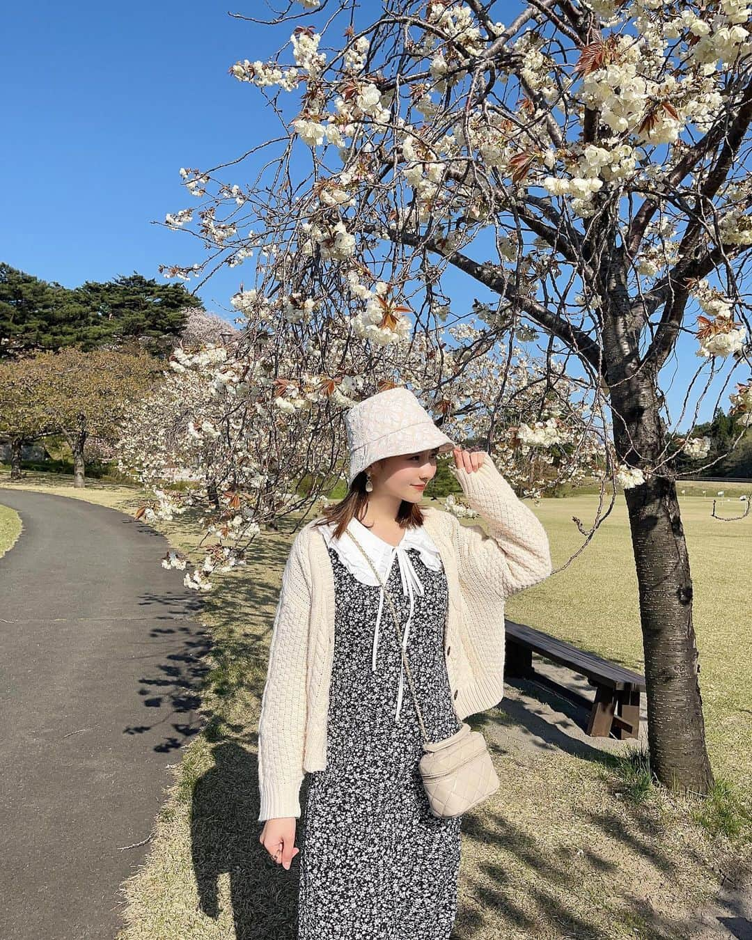 小林真琴のインスタグラム：「. まだ桜が見れるなんて🥺🌸 得した気分🪽✨  #秋田 #秋田県 #井川町 #井川町国花苑 #国花苑 #桜 #花見 #akita」