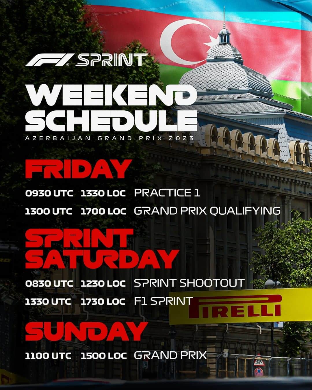 F1さんのインスタグラム写真 - (F1Instagram)「Your weekend schedule for Baku! 🤩👀  #F1 #Formula1 #AzebaijanGP」4月28日 3時07分 - f1