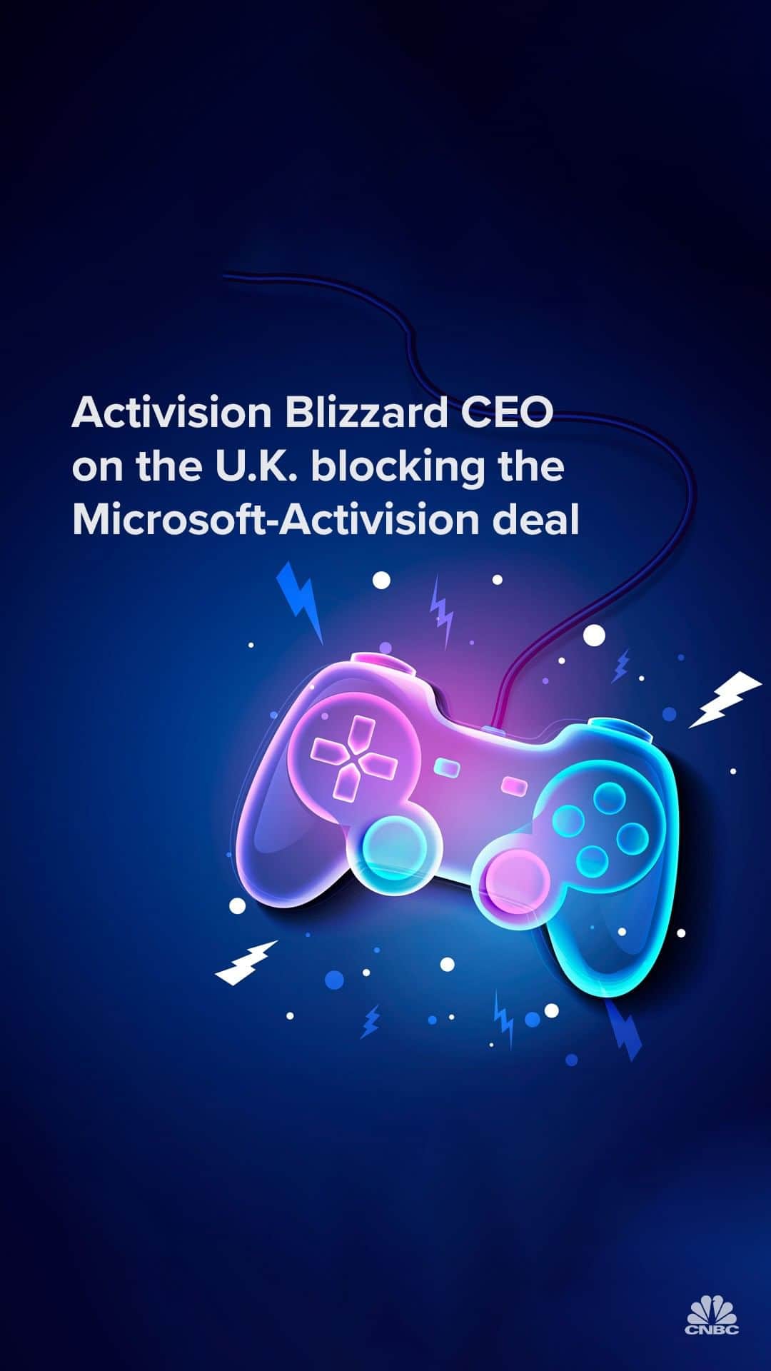 CNBCのインスタグラム：「Activision Blizzard CEO Bobby Kotick on Thursday weighed in after the U.K. blocked Microsoft’s Activision deal: “It was just a flawed ruling in every respect.”   Britain's top competition regulator on Wednesday moved to block Microsoft's acquisition of the video game publisher. The measure marks a major blow for Microsoft, as it seeks to convince authorities that the deal will benefit competition. Microsoft said it plans to appeal the decision.  Full details: Link in bio.」