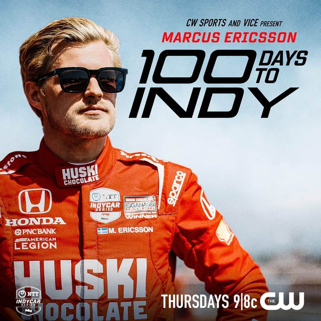 マーカス・エリクソンのインスタグラム：「👀🔥 don’t miss the first episode tonight at @thecw 9 ET/8 CT 🇺🇸 #ME8 #INDYCAR」