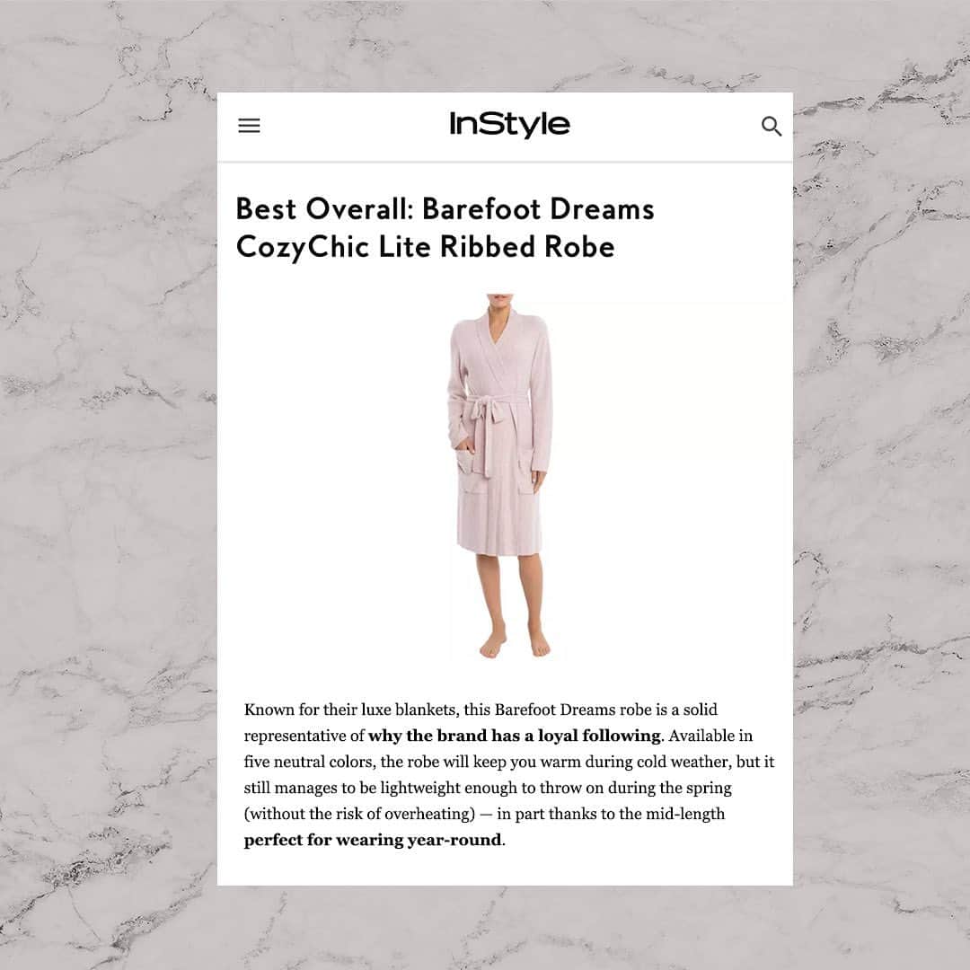 ベアフットドリームスさんのインスタグラム写真 - (ベアフットドリームスInstagram)「Voted Best Overall Robe of 2023 by @instylemagazine 🤍 Tap to shop our CozyChic Lite Ribbed Robe!」4月28日 4時36分 - barefootdreams