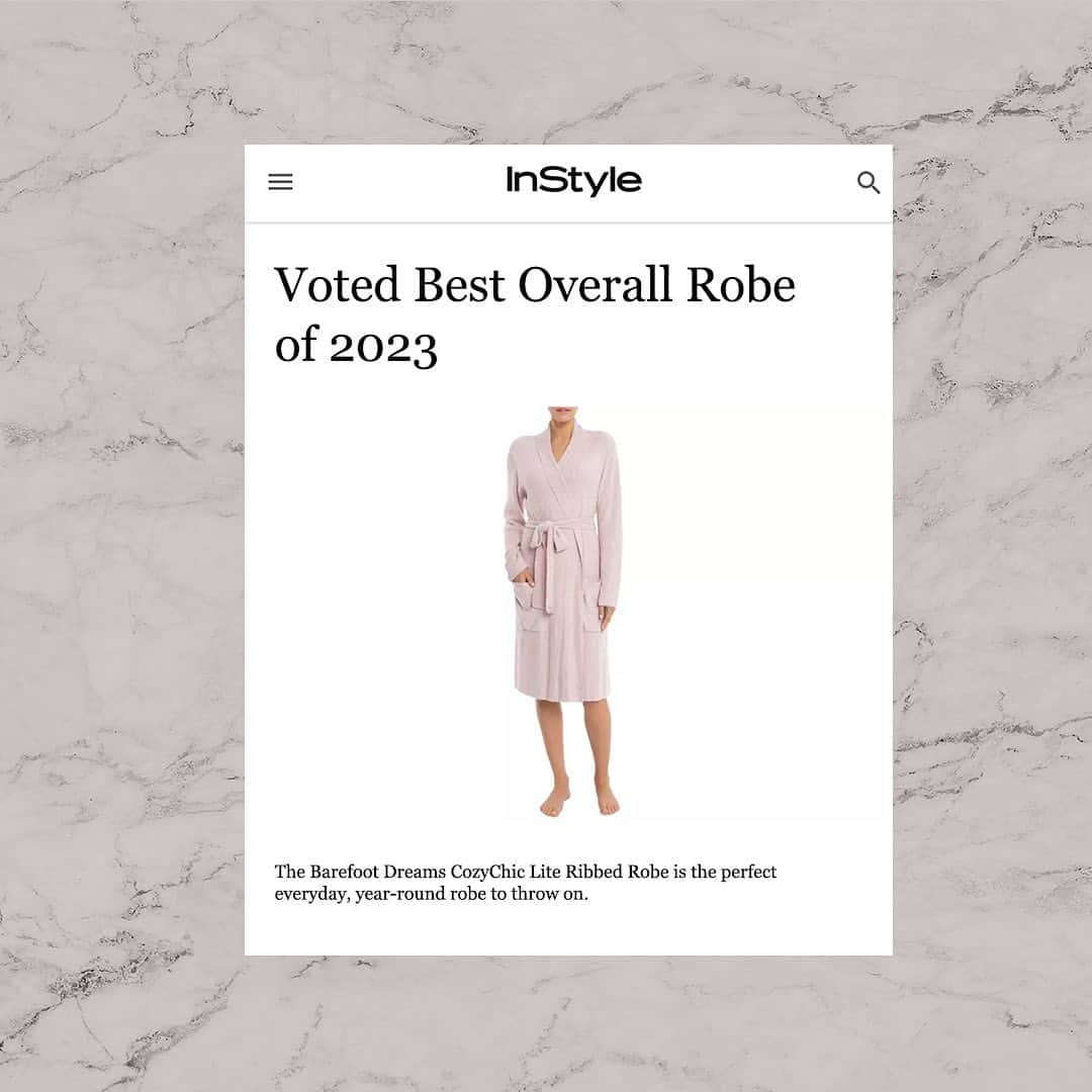ベアフットドリームスさんのインスタグラム写真 - (ベアフットドリームスInstagram)「Voted Best Overall Robe of 2023 by @instylemagazine 🤍 Tap to shop our CozyChic Lite Ribbed Robe!」4月28日 4時36分 - barefootdreams