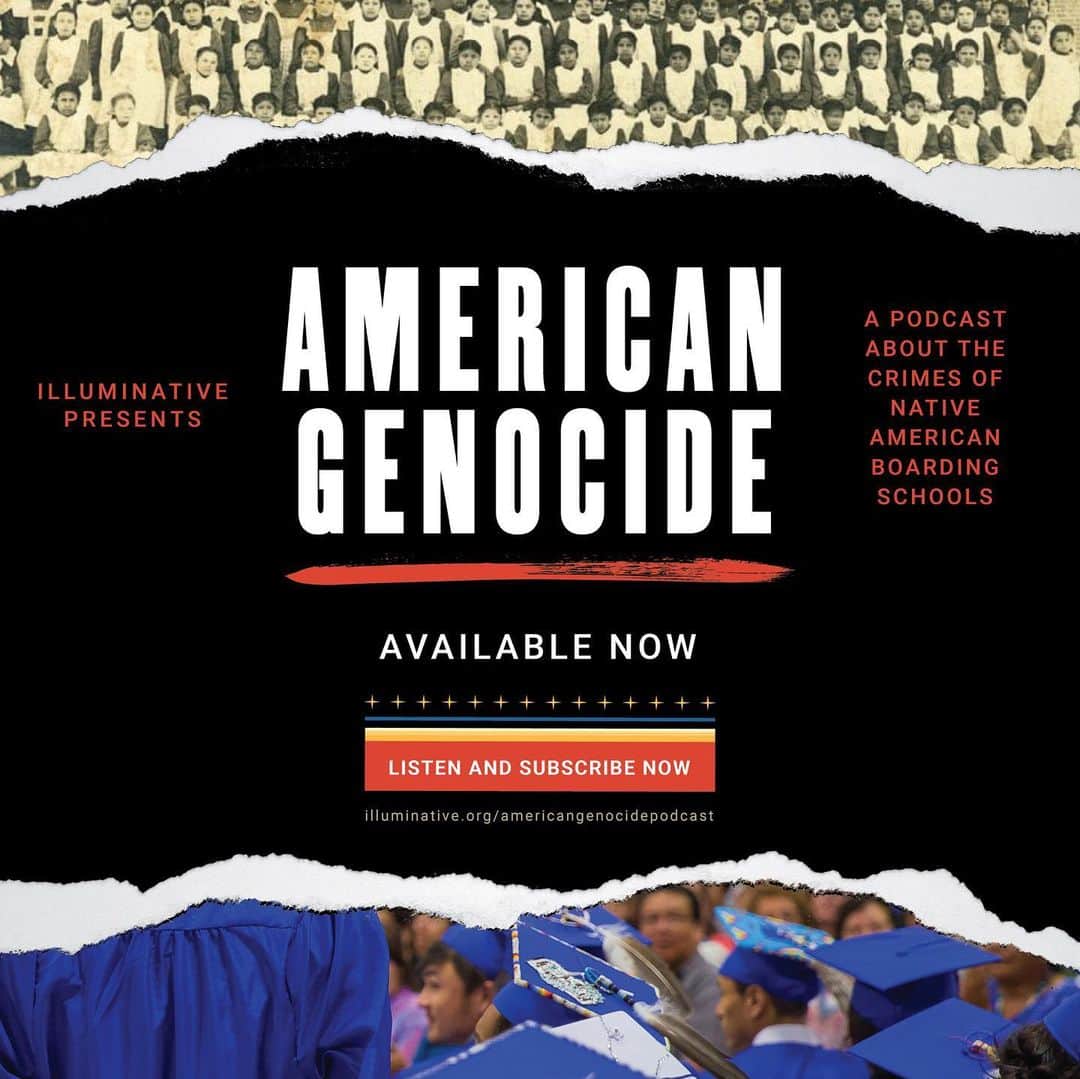 パトリック・J・アダムスのインスタグラム：「For 150 years - and as recently as 1969 - the US government implemented a policy of Native American erasure. Under the premise of “cultural assimilation”, 100,000+ children were taken from their families, stripped of their culture, and often beaten and sexually abused. The Federal government now admits to these crimes, but the damage to Native communities is still being felt today. @IllumiNative’s #AmericanGenocidePodcast examines this history and the ways that generational trauma has fractured one of the many tribal communities who have inherited this dark legacy.」