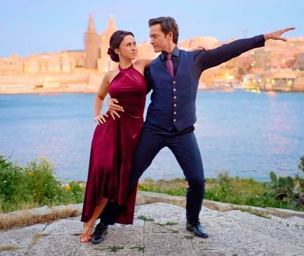 レイシー・シャベールのインスタグラム：「The adventure in Malta begins very soon!  The Dancing Detective: A Deadly Tango will premiere on @hallmarkmovie 🎉」