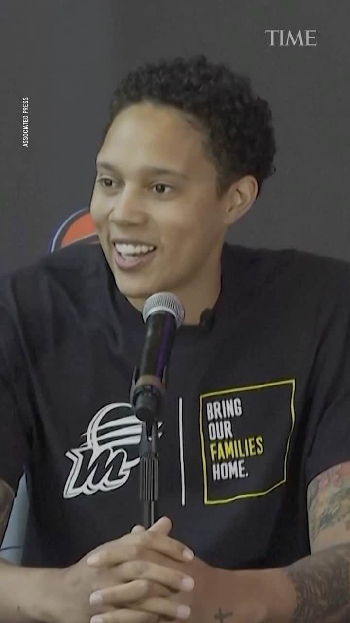 TIME Magazineのインスタグラム：「Brittney Griner speaks with the press for the first time since her release in December, says she’ll “never go overseas” to play again」