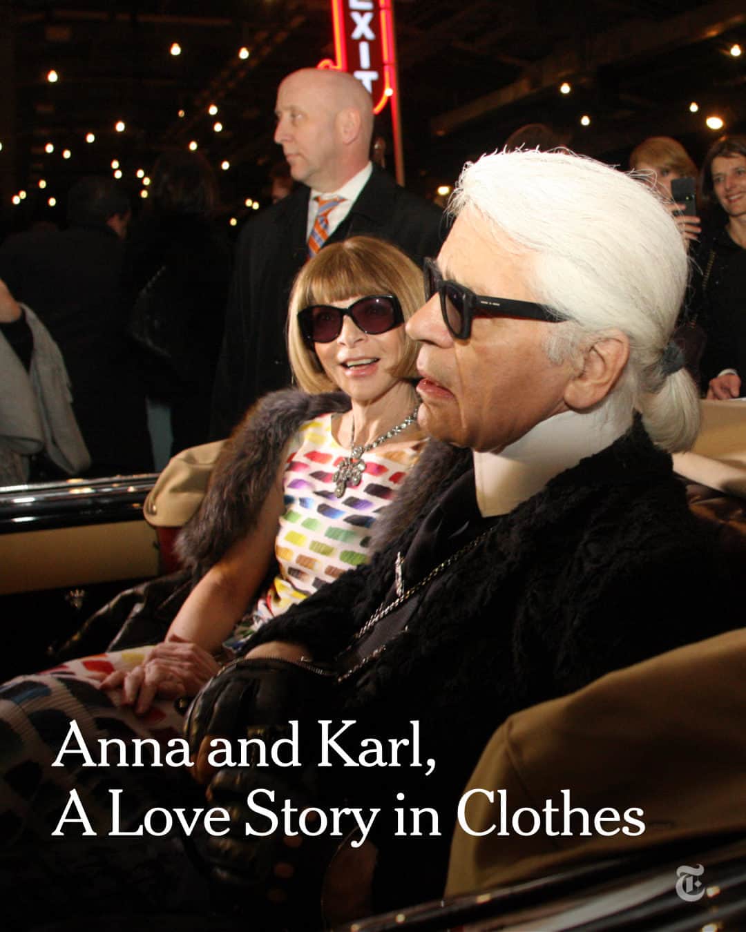 New York Times Fashionのインスタグラム：「Anna Wintour, the editor of Vogue and global editorial director of Condé Nast, has worn Karl Lagerfeld’s clothes to the most important events in her life. Ahead of the Met Gala celebrating his work, The Times asked Wintour to pick some of the favorite Lagerfeld designs that still hang in her closet and describe the memories they evoke.  Wintour shared a paint box dress she wore to her son’s wedding, a black gown from Lagerfeld’s first Chanel couture collection and a gold suit that was one of his favorites. “Karl told me that my gold trompe l’oeil dress was his favorite on me of any piece I’d worn,” she told chief fashion critic @vvfriedman. “Since then, I’ve worn it many times.”  Lagerfeld was one of Wintour’s closest friends for decades. He created clothing that she wore for her own wedding, Met Galas, state dinners and tennis  championships. She remembers his dexterity as a designer and his support for her in times of challenge.  “His fashion does for me what fashion should,” Wintour said.” It makes me feel more confident in being myself.”  Peek into Wintour’s closet at the link in bio. Photos by @vincenttullo; @tjkp; Mark Graham for The New York Times」