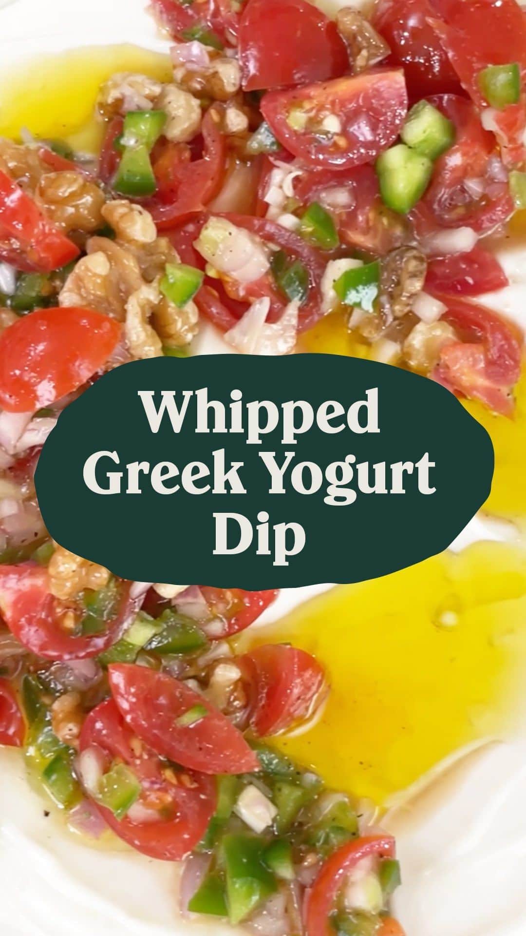 Chobaniのインスタグラム：「Let's make a Whipped Greek Yogurt Dip!  #greekyogurt #easysnack #mediterranean #easydip  🍅 Ingredients 🍅   For the dip:  • 2 cups Chobani Whole Milk Plain Greek Yogurt  • Zest of one lemon  • Kosher salt  • Extra-virgin olive oil • Pita chips, for serving  For the salsa: • 1 cup cherry tomatoes, halved  • 1 large jalapeño pepper, cored, seeded, and finely chopped  • 1 large shallot, finely chopped  • 1/3 cup roughly chopped walnuts (optional) • Black pepper • Juice of 1 lemon   🥗 Directions 🥗  1️⃣ Make the whipped yogurt dip. In a small bowl, combine the yogurt with the lemon zest and a big pinch of salt. Add a drizzle of extra virgin olive oil and whisk to combine. Taste and adjust the salt to your liking.  2️⃣ Make the salsa. In another bowl, combine the tomatoes, jalapeño pepper, shallots, and walnuts (if using). Season with a big pinch of kosher salt and black pepper. Add the lemon juice and a drizzle of extra virgin olive oil. Toss to combine. Taste and adjust the seasoning to your liking.  3️⃣ Assemble the dip. Spread the whipped yogurt dip on a serving plate. Add a drizzle of extra virgin olive oil, then spoon the salsa on top. Serve with pita chips.   Recipe by: @themediterraneandish」