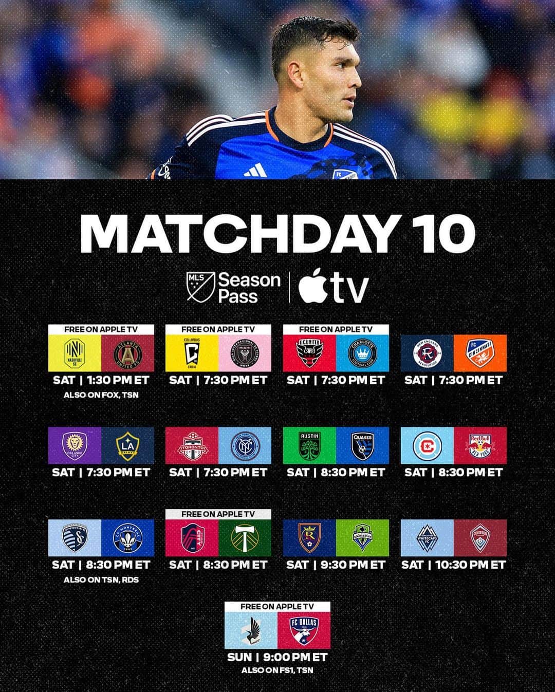 Major League Soccerのインスタグラム：「Matchday 10 this weekend? See you then. 😏」