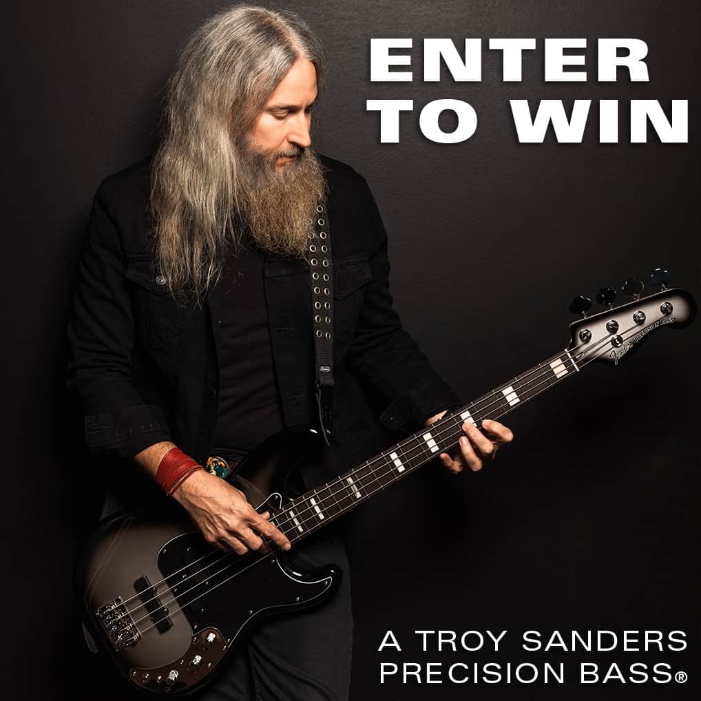 Revolverのインスタグラム：「⚡️ Mastodon's Troy Sanders has teamed with Fender to create his new signature Precision bass, and we're giving one away to a lucky fan.   👁️ Enter now for your chance to win! 🔗 Link in bio.」
