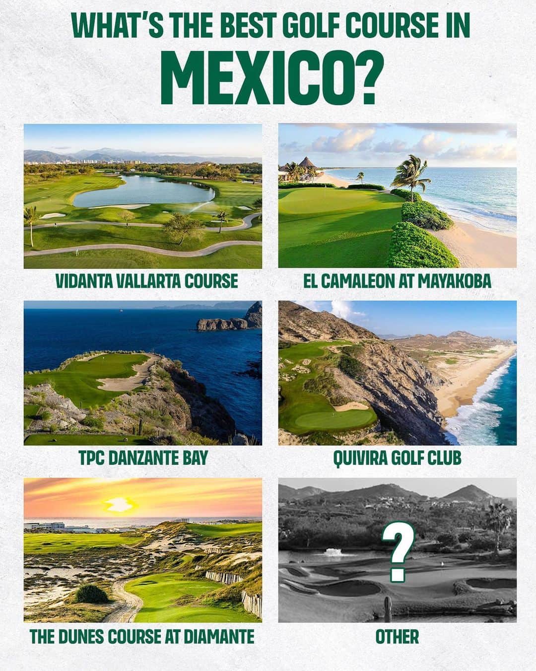 チョン・インジさんのインスタグラム写真 - (チョン・インジInstagram)「Mexico is a golfer's paradise, but which course tops your list? 🇲🇽」4月28日 7時55分 - golfchannel