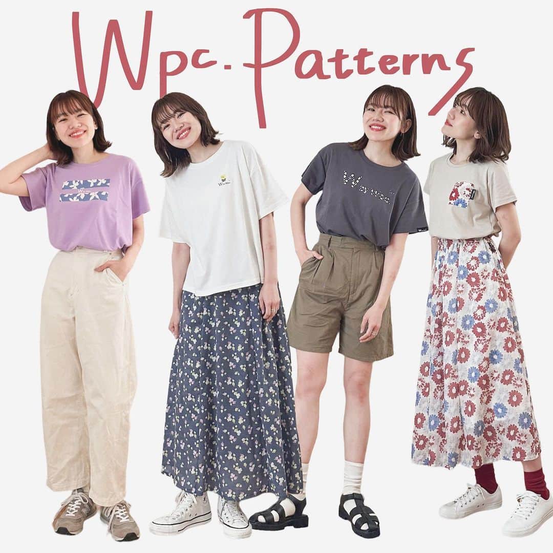 かほこ。のインスタグラム：「ㅤㅤㅤㅤㅤㅤㅤㅤㅤㅤㅤㅤㅤ ㅤㅤㅤㅤㅤㅤㅤㅤㅤㅤㅤㅤㅤ  イオン九州限定で4月から販売されている、Wpc.のアパレルアイテムを着用させていただきました🥰  傘が人気のWpc.さん、わたしも普段折りたたみ傘を使用していて、フェスでかぶってたハットも実はWpc.さんのものでしたが、今後はアパレルも展開していくみたいです！  Tシャツは生地が気持ちよくて、接触冷感なのもありがたい♥ 傘と柄を合わせて着てもかわいい🥹❤️‍🔥  九州にお住まいの方はイオン九州で（一部店舗で取り扱いがありません）、九州以外にお住まいの方はオンラインで！ぜひチェックしてみてください💫  #wpc #wpcpatterns #イオン九州 #イオン九州オンライン #wpcスカート #wpcTシャツ #接触冷感 #プチプラ #花柄 #夏コーデ #PR」