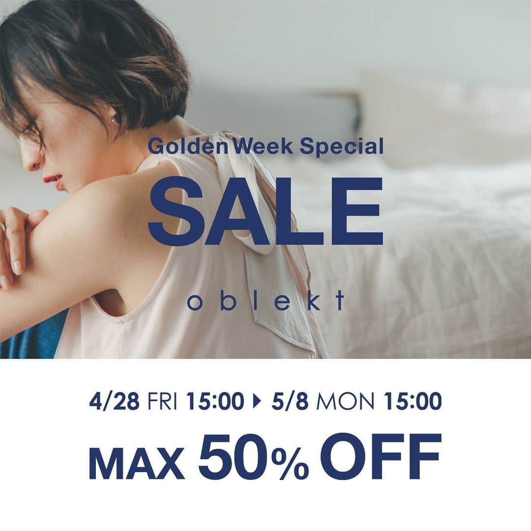 オブレクトのインスタグラム：「oblekt Golden Week Special SALE が本日スタート！   4/28 (FRI) 15:00 - 5/8 (MON) 15:00   人気の高山都さんとの最新コラボアイテムを始め、 今すぐ着られるアイテムが盛り沢山です。  期間限定のSALEとなりますので、この機会をお見逃しなく！   そして、ノベルティプレゼントも！   期間中 20,000円（税込）以上お買い上げの方に、 サスティナブル素材で地球や環境に優しい 【 Junes 】の Bio-Knit Toteをプレゼントいたします。 （アイテム・カラーはお任せとなりますので、あらかじめご了承ください。）    詳しくはoblekt 公式オンラインストア（Re:Circulet リサーキュレット）をご覧ください🤍  +++++++++++++++++++  #miyakotakayama #高山都 #oblekt #オブレクト」