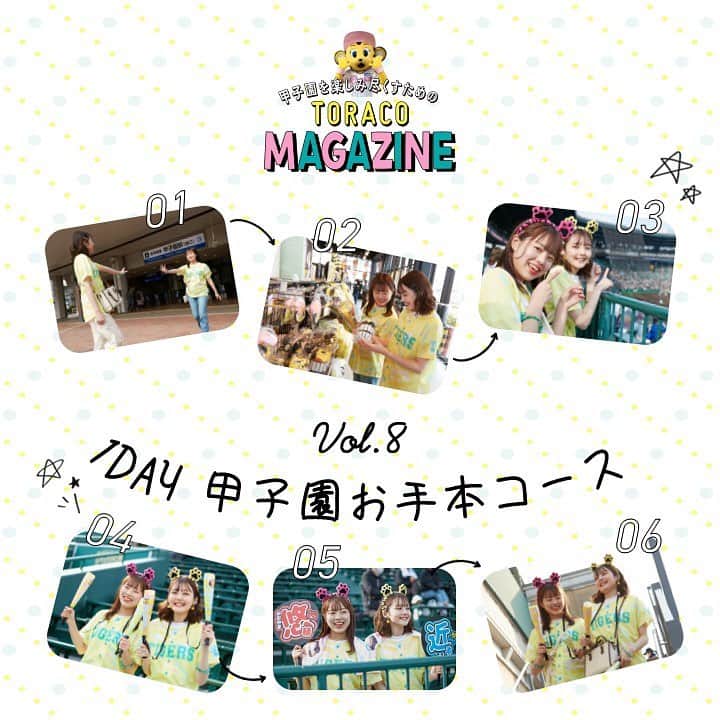 TORACOのインスタグラム：「甲子園を楽しみ尽くすための #TORACOMAGAZINE  が登場🐯🤍  vol.8 甲子園球場を楽しみ尽くす！ 1DAYお手本コース💛  詳しくはこちら👇 https://hanshintigers.jp/toraco/magazine/vol8.html  #TORACO #TORACODAY #阪神タイガース #野球 #関西 #グルメ #ファッション #応援」