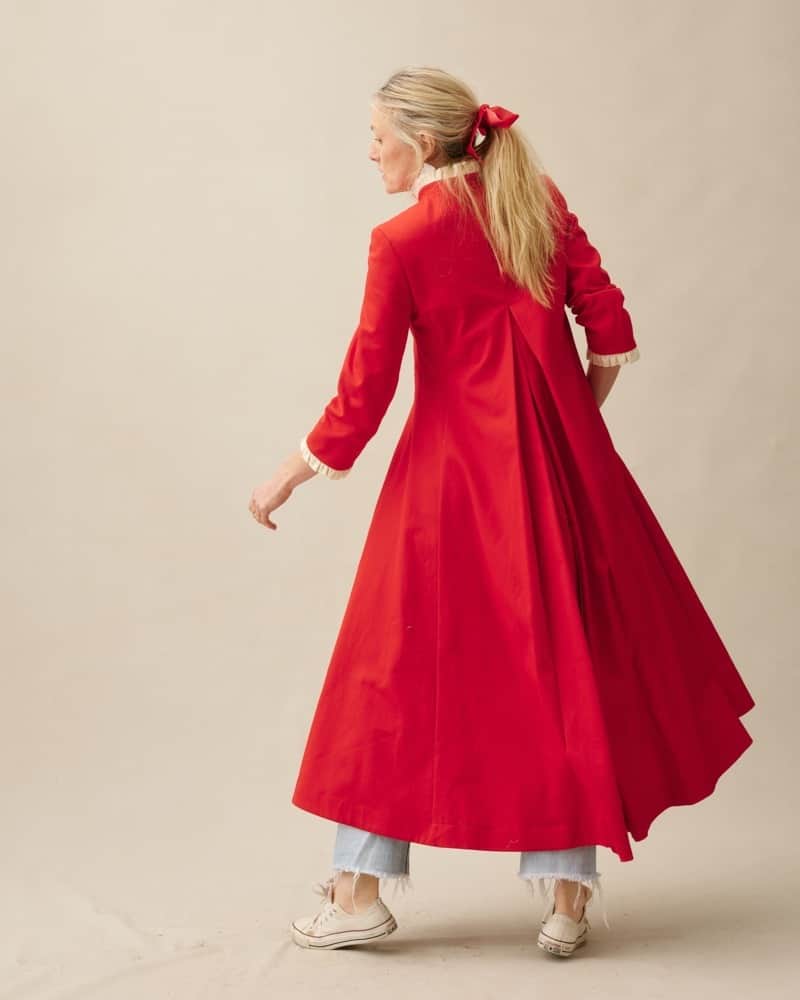 キャベジズ&ローゼズのインスタグラム：「Introducing the beautiful Bruton coat in striking red cotton drill.  #NewArrival #CabbagesandRoses #SS23 #ThisGloriousLife」