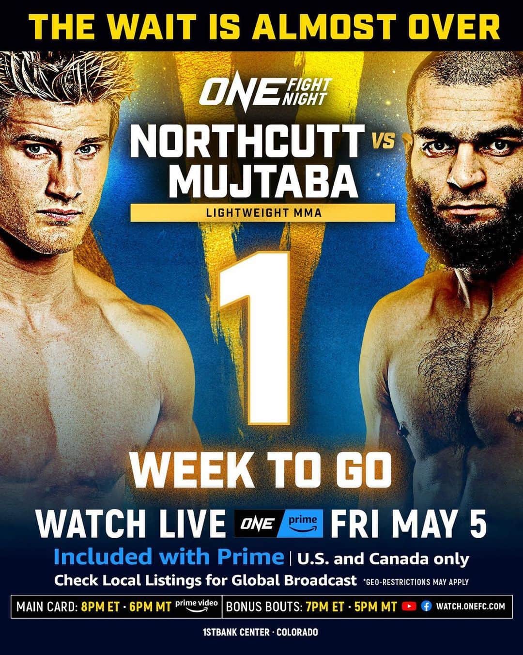 セージ・ノースカットのインスタグラム：「1 WEEK! You can tune in to watch on @primevideo Friday May 5th @onechampionship #ONEFightNight10」