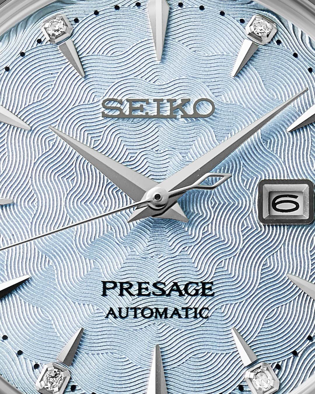 Seiko Watchesさんのインスタグラム写真 - (Seiko WatchesInstagram)「Head in the clouds and the perfect timepiece on your wrist ☁️ - #SRE007 from the Presage Cocktail Time collection makes a statement with its intricately patterned dial in a delicate light blue color inspired by the Sky Diving Cocktail. Dressed in diamonds, with a stainless steel case and bracelet, there is no telling what limits this watch can reach!  #Seiko #SeikoPresage」4月29日 5時00分 - seikowatchusa