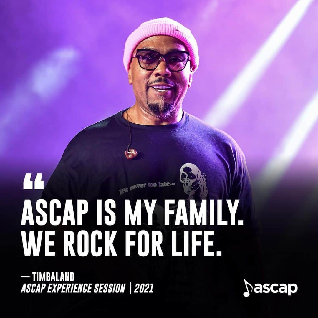 ASCAPのインスタグラム：「Timbaland is family. We rock for life. 👊  Timbaland is a multi-platinum musical mastermind who has made the most memorable hits of our time including Jay-Z’s “Dirt Off Your Shoulder” and“Big Pimpin,” ​​Beyoncé’s “Drunk in Love,” Justin Timberlake’s “Sexy Back” and “Cry Me A River,” Aaliyah’s “One In A Million,” Missy Elliott’s “Get Ur Freak On” and “Work It,” Ginuwine’s “Pony” and One Republic’s “Apologize.”  As a solo artist, Timbaland reached the Top 5 of the Billboard 200 chart with his platinum-selling album Shock Value. That record included the Billboard Hot 100 chart-topper "Give It to Me" featuring Nelly Furtado and Justin Timberlake, as well as "Apologize (Remix)" featuring OneRepublic and "The Way I Are" featuring Keri Hilson, which reached #2 and #3 on the chart, respectively.  He’s a 5-time ASCAP Songwriter of the Year and received the prestigious 2021 ASCAP Voice of the Culture Award along with his peers Swizz Beatz and D-Nice. More recently, ASCAP threw a songwriting camp in Miami with Timbaland’s music-tech start up @BeatClub where he continues to empower rising artists and producers and connect them with industry professionals.」