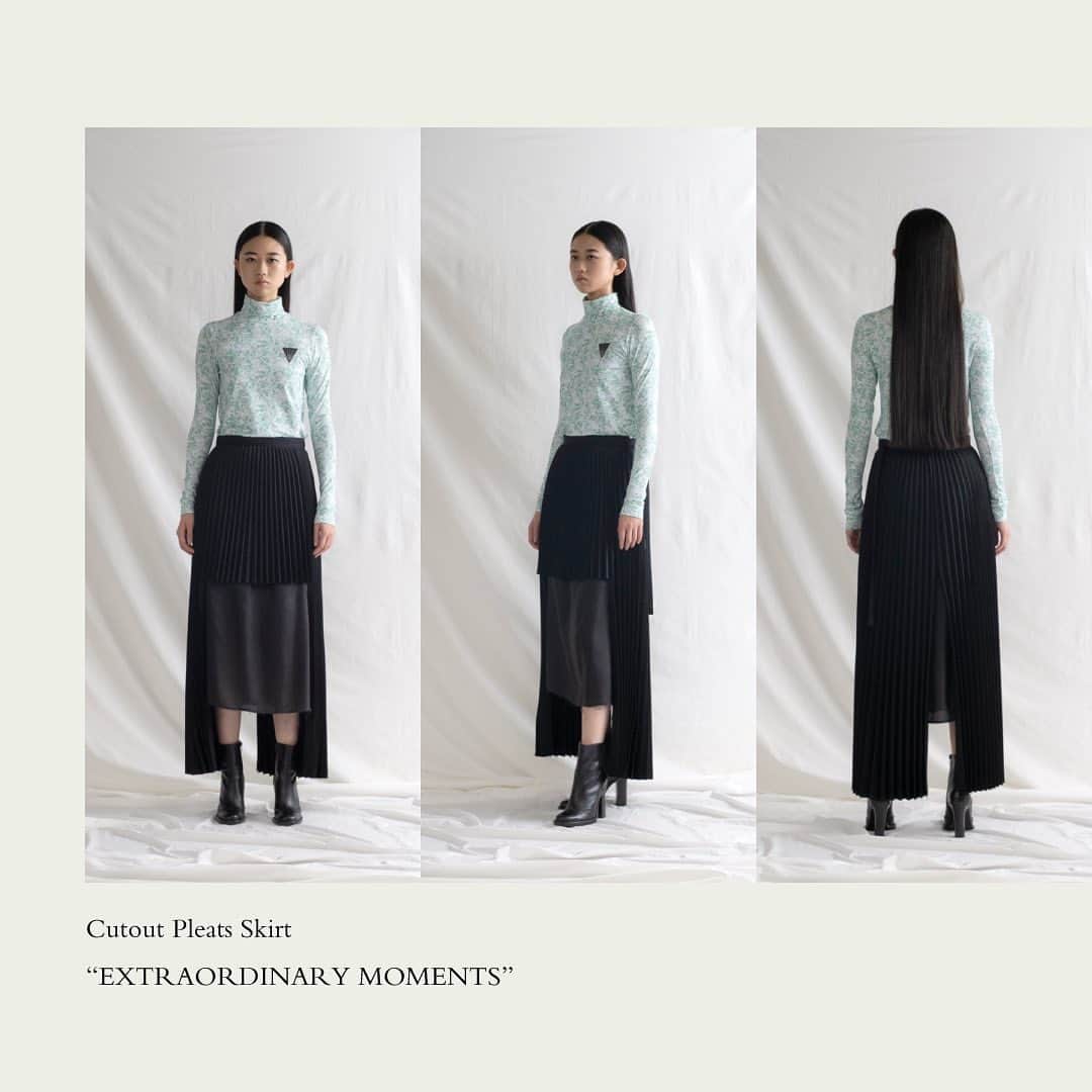 のインスタグラム：「#tarohoriuchi 2023 S/S ‘EXTRAORDINARY MOMENTS’   ● Cutout Pleats Skirt  #tarohoriuchi23ss」