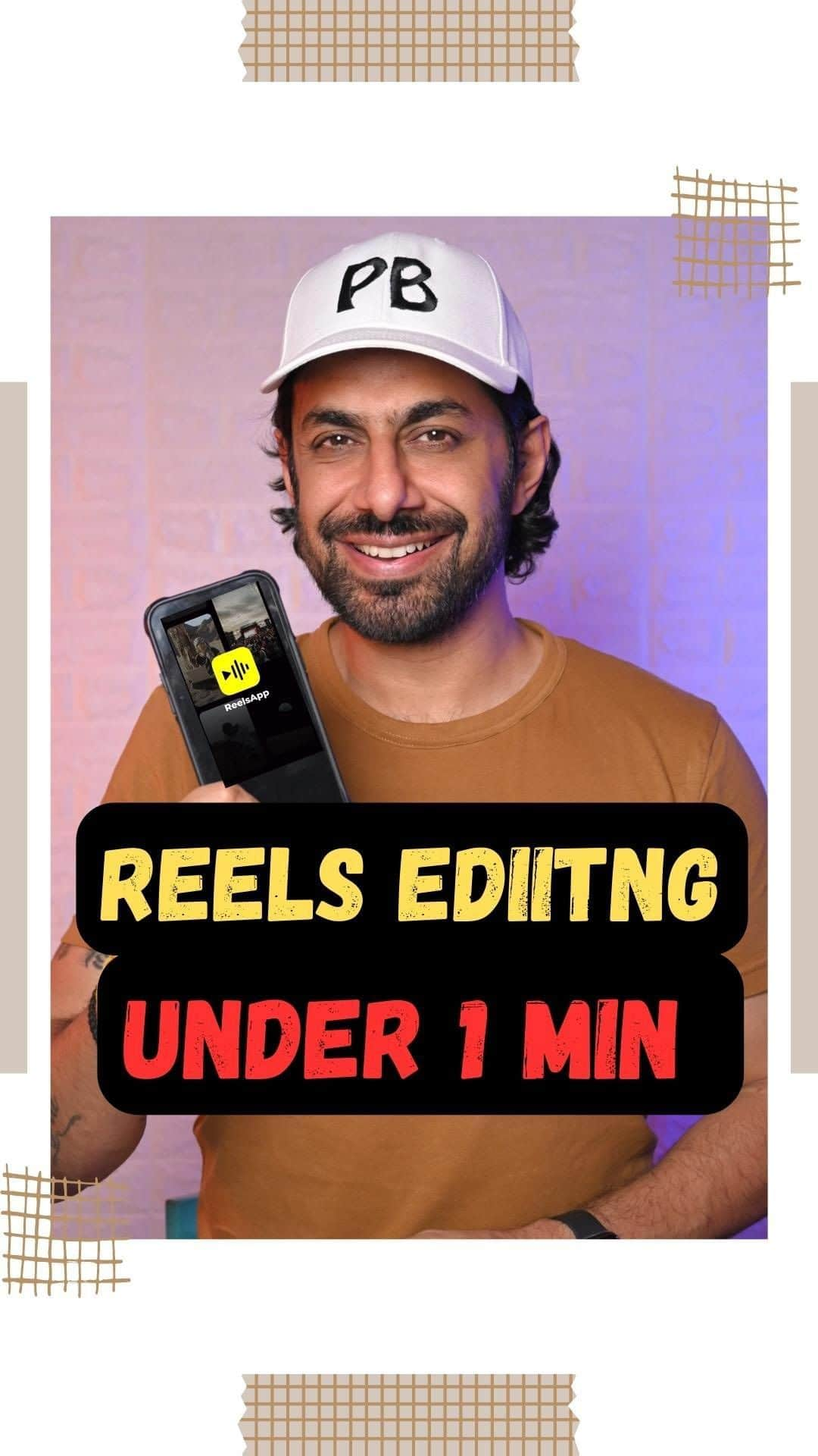 Praveen Bhatのインスタグラム：「Professional Reels editing under 1 minute . Create viral reels with your photos and videos with the help of @reelsappp  available now on iPhone . Follow @praveenbhat for daily tips and hacks  . #praveenbhat #mobileedit #reelsediting」