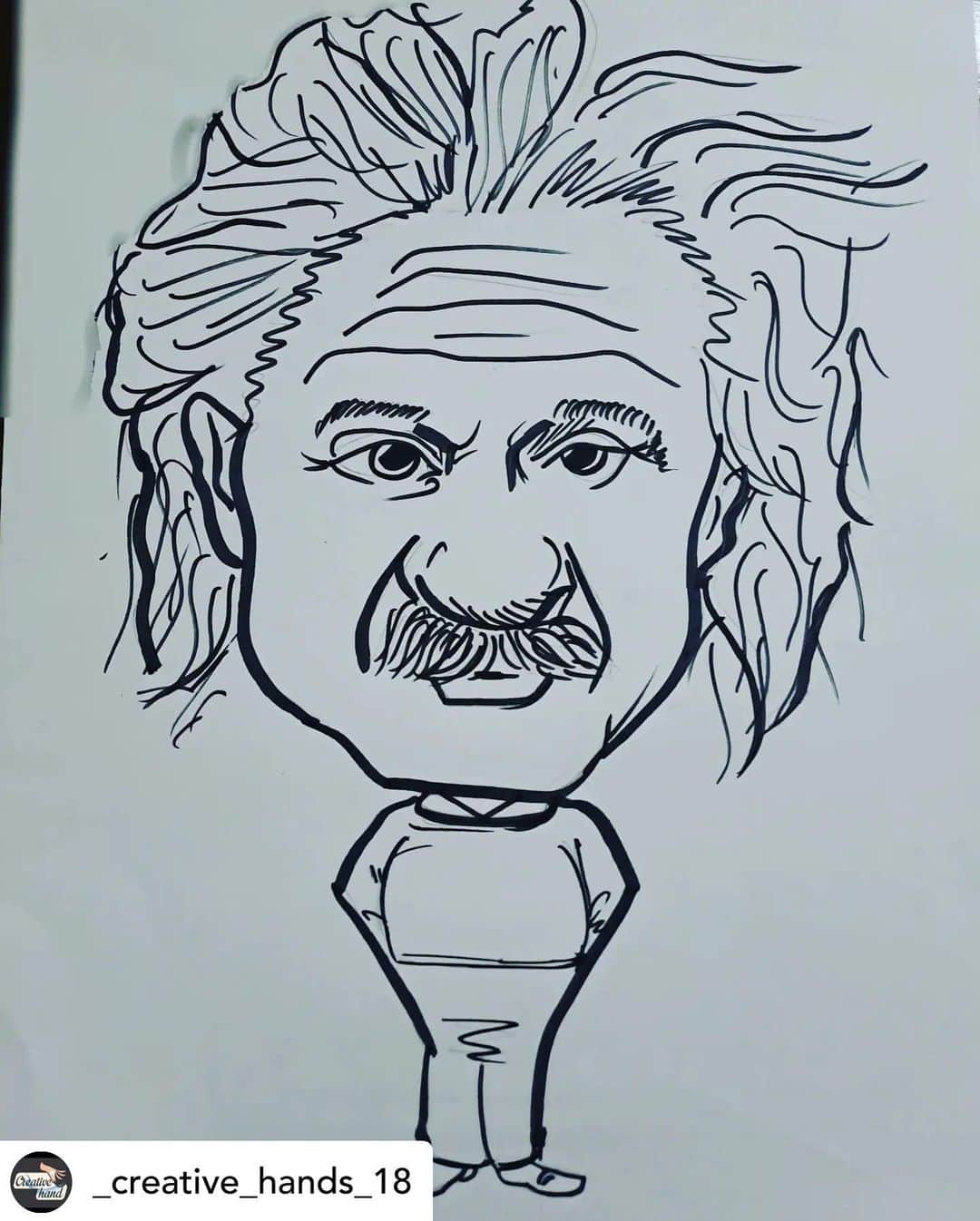 アルベルト・アインシュタインのインスタグラム：「Fan art Friday! Posted @withregram • @_creative_hands_18」