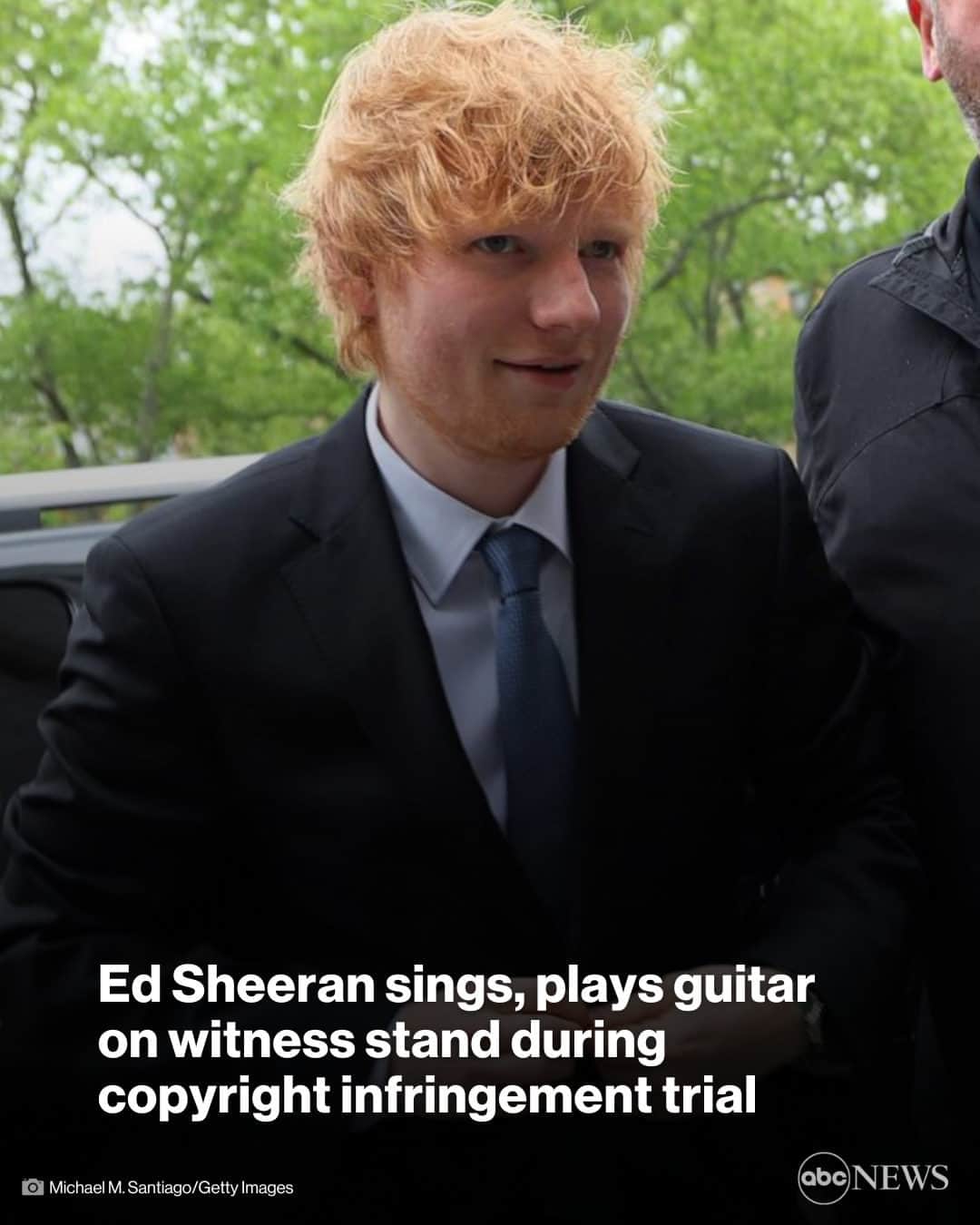 ABC Newsさんのインスタグラム写真 - (ABC NewsInstagram)「Ed Sheeran sang and played guitar on the witness stand during a copyright infringement trial involving alleged similarities between his Grammy-winning song "Thinking Out Loud" and the Marvin Gaye classic, "Let's Get It On."  While testifying in Manhattan federal court, the musician briefly sang what he said were the song's original words, "I'm singing out now." Sheeran also played on his guitar the basic chord progression of "Thinking Out Loud," providing the jury with a fleeting concert. Tap the link in bio for more.」4月28日 22時31分 - abcnews