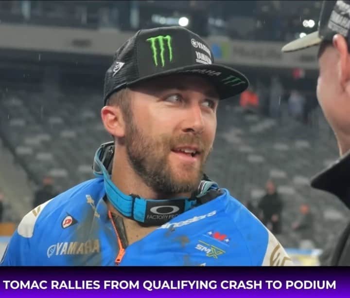 Racer X Onlineのインスタグラム：「After an uncharacteristic crash in qualifying, Eli Tomac bounces back and marches on 💪 Watch the latest episode of SMX Insider📺 LINK IN BIO #SupercrossLIVE #SuperMotocross」