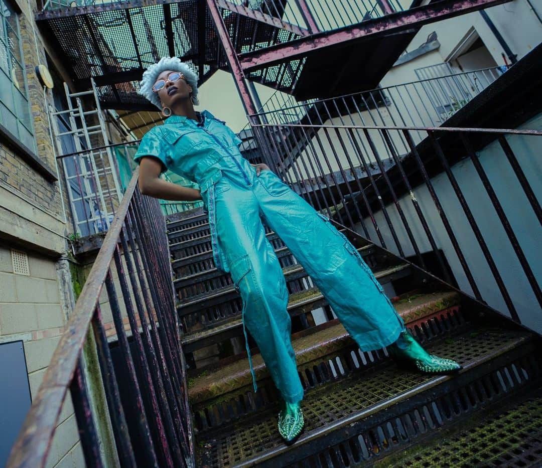 ハウスオブホランドのインスタグラム：「Strike a pose in our new metallic blue boiler suit, coming soon 🔜   #HouseofHolland #newcollection #ss23 #bolddesign」