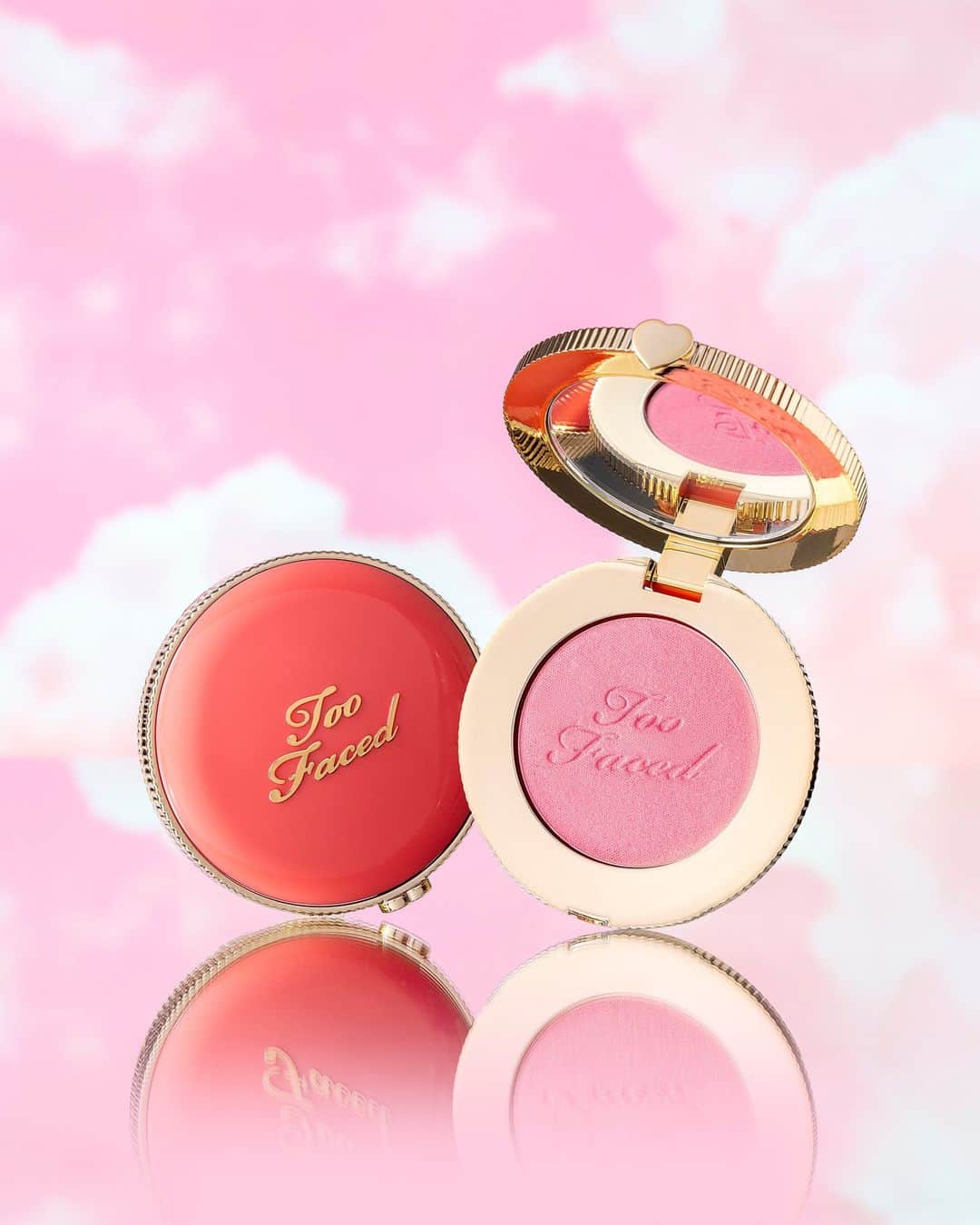 Too Facedのインスタグラム：「Treat yourself to a pop of playful color you'll feel good about with our Cloud Crush Blushes! ❤️☁️ Shade shown: Golden Hour 😍☀️ Available now at @shoppersbeauty #toofaced #tfcrueltyfree」