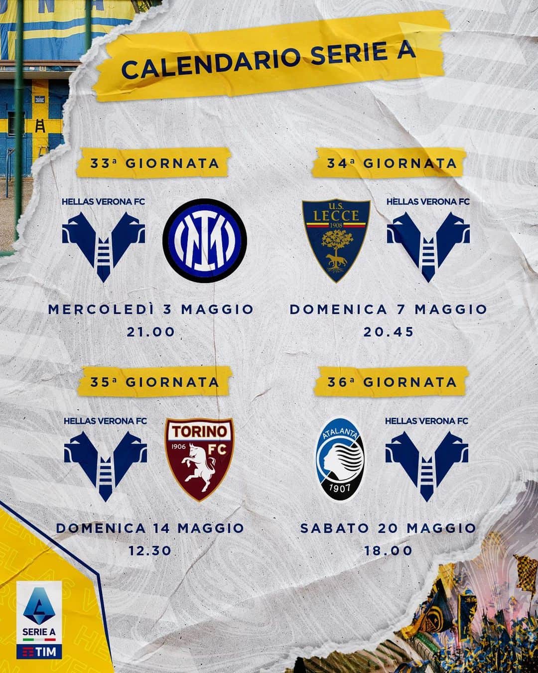 エラス・ヴェローナFCのインスタグラム：「Dopo Cremona, IL NOSTRO CAMMINO 💪💛💙   𝗙𝗢𝗥𝗭𝗔 𝗩𝗘𝗥𝗢𝗡𝗔!  #DaiVerona #SerieATIM」