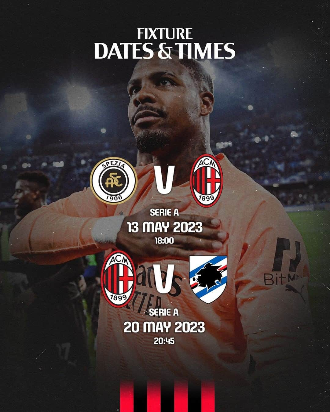 ACミランさんのインスタグラム写真 - (ACミランInstagram)「#SerieATIM matchday 35 & 36: dates for your diaries! 🖊  Date e orari ufficiali per #SpeziaMilan e #MilanSampdoria 🗓  #SempreMilan」4月29日 0時54分 - acmilan