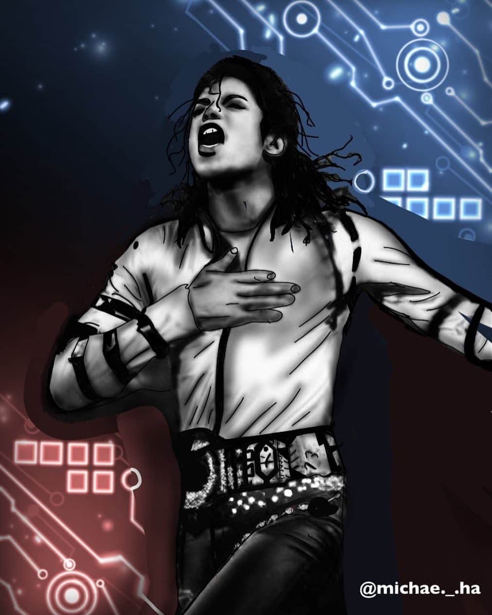 マイケル・ジャクソンのインスタグラム：「Park Chae Ha (@michae._.ha) shared his Michael Jackson fan art on Michael’s website. You can display your own artistic tributes to Michael by uploading them on the community page. #MyMJFanArt」