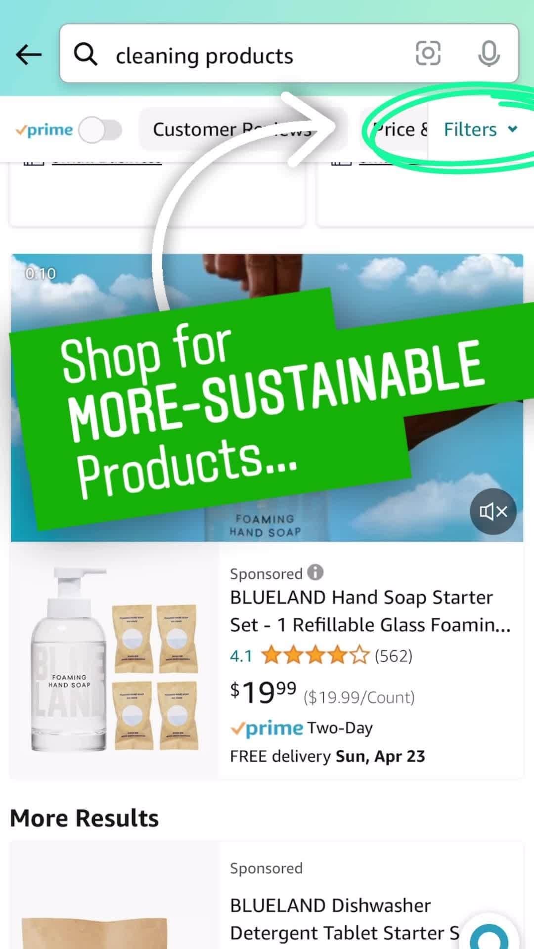 Amazonのインスタグラム：「Hey friend. 👋 Here's a pro-tip on making your purchases more sustainable.   ✅ Search for the Climate Pledge Friendly label next time you're shopping… and behold! You’ll be making a difference before you know it. 😊   Link in bio for more helpful tips.」