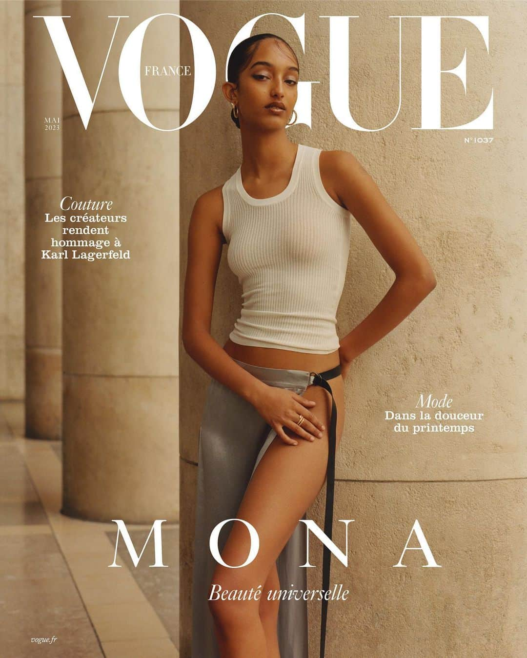 Vogue Parisさんのインスタグラム写真 - (Vogue ParisInstagram)「"@mona_tougaard stars on the cover of the May edition of Vogue France. Her grace, daring gaze and Scandinavian charm break down the boundaries of beauty. This issue is also dedicated to #KarlLagerfeld, who will be honored at the #MetGala on May 1, 2023, at the @metcostumeinstitute in New York. Four years after his death, the exhibition, titled Karl Lagerfeld: A Line of Beauty, traces the designer's extraordinary career. For Vogue, ten great designers pay tribute to Lagerfeld with ten unique designs. These were brought to life in a series of photos captured by Annie Leibovitz inside the Grand Palais - the signature venue for all of Lagerfeld's shows." - @EugenieTrochu. Available on newsstands and online on May 3.  "#MonaTougaard est l'héroïne en couverture du numéro de mai de Vogue France. Sa grâce, son regard insolent et son charme scandinave abolissent les frontières de la beauté. Ce numéro est aussi dédié à Karl Lagerfeld, à l’honneur du Met Gala le 1er mai 2023, au #CostumeInstitute de New York. Quatre ans après sa disparition, l’exposition baptisée Karl Lagerfeld : A Line of Beauty, retrace sa carrière hors norme. Pour Vogue, dix grands designers lui rendent hommage avec dix créations uniques qui prennent vie dans l’objectif d’Annie Leibovitz, au cœur du Grand Palais, lieu emblématique de toutes ses mises en scène." - @EugenieTrochu. Disponible en kiosque et en ligne le 3 mai prochain.  @mona_tougaard wears @fendi and @bulgari jewelry.  Photographer: @theodegueltzl Stylist: @emimikareh Hair: @ramoneyluv using @oribe Makeup: @cecileparavina Set Design: @mila_ty Production: @brachfeld_  Head of Editorial Content: @eugenietrochu Global Creative Director: @juancp Global Director, Talent & Casting: @mrsvoguester  Special thanks to @palaisdetokyo and @museedartmodernedeparis  #mayissue #voguefrance」4月29日 1時00分 - voguefrance