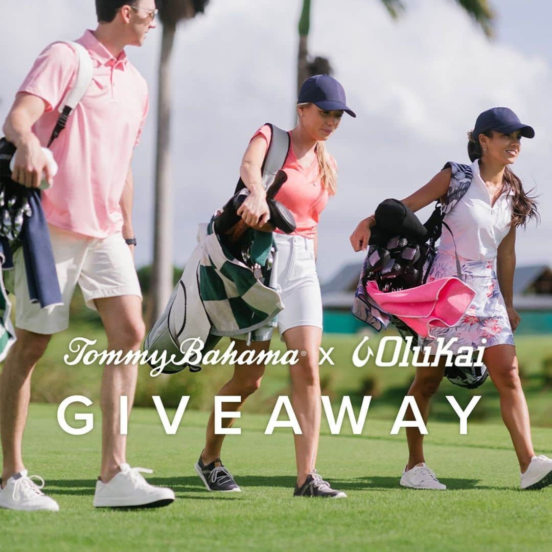 のインスタグラム：「GIVEAWAY ALERT! ⛳️ Get ready to seize the green with a new golf kit from two leaders in performance wear & island style! Entering is easy:  1️⃣ Follow @tbahama and @olukai 🤳 2️⃣ Tag your favorite golf partners in the comments and tell us your dream course to play. 🏌️  We'll pick two winners at random to choose from two head-to-toe golf looks, put together by our top stylists.   Prize option 1 may include:  Palm Coast IslandZone® Polo ▪ Chip Shot IslandZone® 5-Pocket Pants ▪ Chip Shot IslandZone® 10-Inch Shorts ▪ The Clubhouse Cap ▪ IslandZone® Perforated Rubberized Belt ▪ Men's OluKai® Wai'alae Golf Shoes  Prize option 2 may include: ▪ Kira Cay IslandZone® 5-Pocket City Pants ▪ Aubrey IslandZone® Skort ▪ Delray IslandZone® Top ▪ The Bimini Cap ▪ Women's OluKai® Wailea Golf Shoes Giveaway ends April 30 at 11:59PM PT. Restrictions apply; see link in bio for complete rules.」