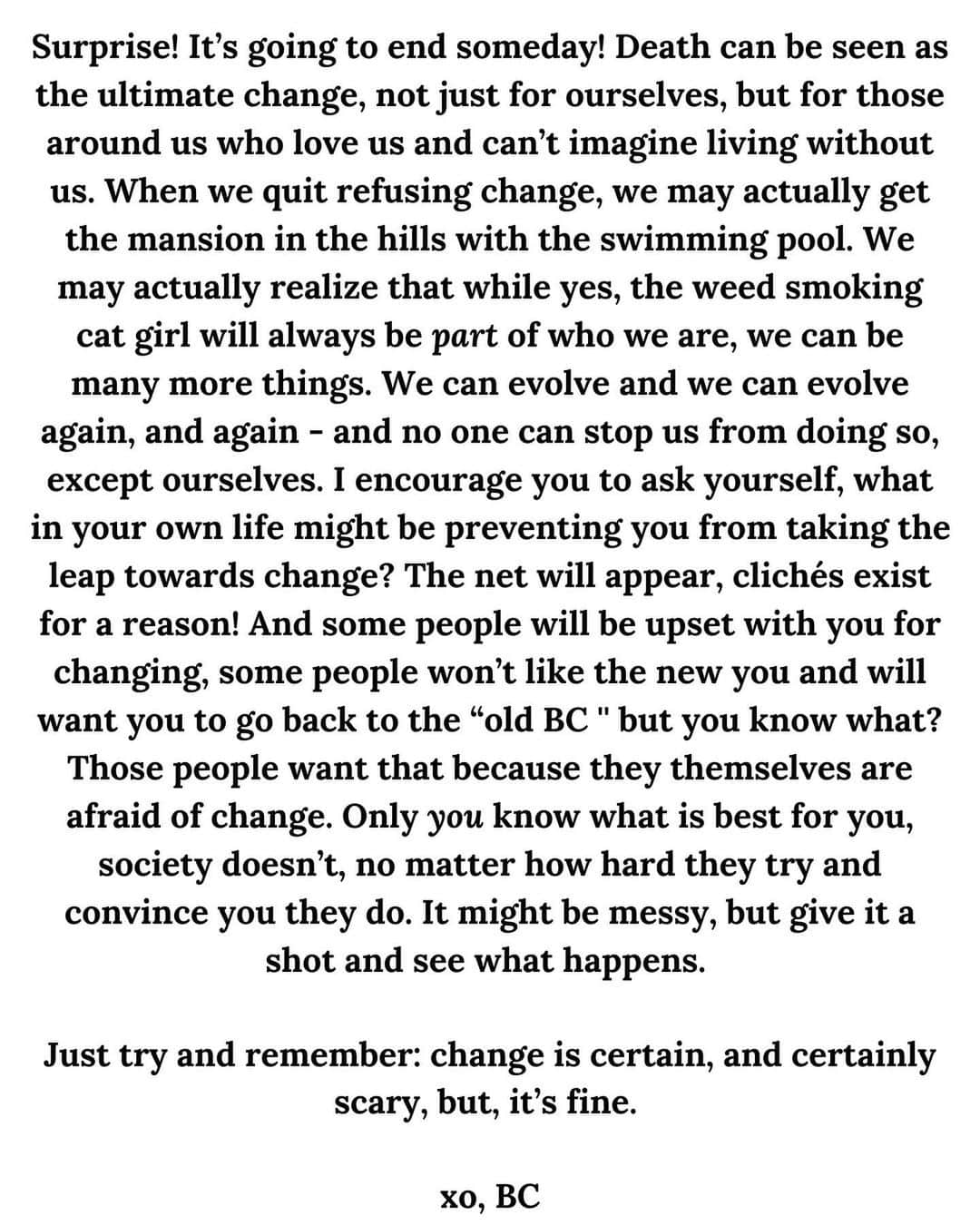 ベスト・コーストさんのインスタグラム写真 - (ベスト・コーストInstagram)「been thinking a lot about change and what it means. for myself and for everyone. decided to write a little bit about it. hope it resonates with you. and if it doesn’t, it’s fine :)  💕, BC」4月29日 1時37分 - best_coast