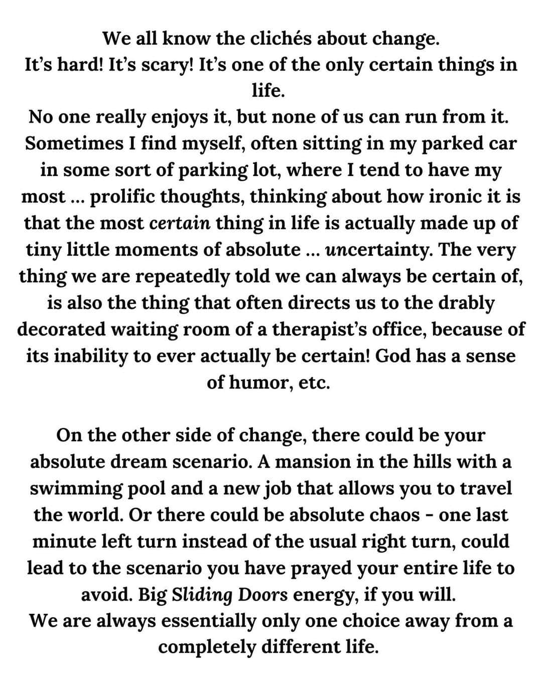 ベスト・コーストのインスタグラム：「been thinking a lot about change and what it means. for myself and for everyone. decided to write a little bit about it. hope it resonates with you. and if it doesn’t, it’s fine :)  💕, BC」