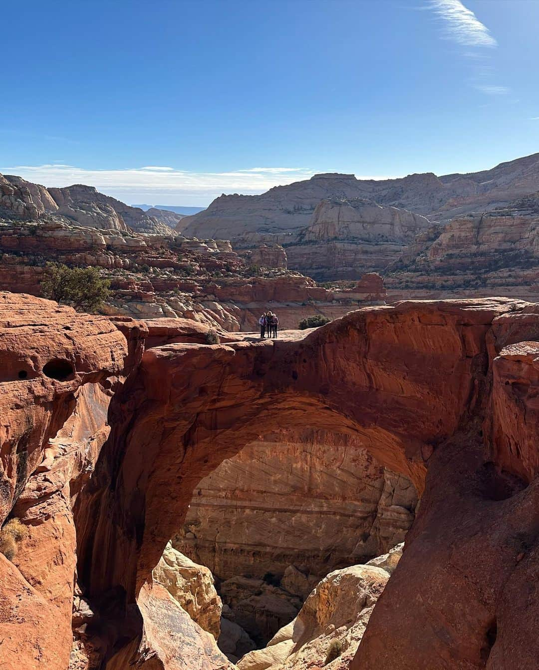 Zanna Van Dijkさんのインスタグラム写真 - (Zanna Van DijkInstagram)「Utah, it’s been a pleasure 🇺🇸   This has been one of my favourite holidays EVER! So here’s one final photo dump of some memorable moments from our two week USA road trip 🚗💨  1️⃣ Day one. Crossing the border from Arizona into Utah, we could see Monument Valley on the horizon and the excitement was building! 2️⃣ Double Arch. We hiked 30km+ this day so we could see every arch in the park! 3️⃣ Do you recognise this road from a famous film? Let me know the name in the comments if you do!  4️⃣ Entering our favourite national park of them all, home to the most dramatic landscapes we saw! 5️⃣ Our favourite viewpoint in Zion, we could have spent all day here! 6️⃣ A lady snapped this photo of us taking in the views in Canyonlands and then airdropped it to us, I love it. P.s. they think this crater was caused by a meteor!  7️⃣ I loved our picnic lunches out of our cool box every day. And I became addicted to sugar free Powerade. I need to find it in the UK! 8️⃣ Happy beans. Little did I know Ant was going to propose later this day! 9️⃣ We caught up with some friends and did the hike to Cassidy Arch in Capitol Reef together. It was a highlight of that national park! 🔟 One of our favourite “in between” stops. Willis Creek slot Canyon. A mind blowing demonstration of the power of water!   Stay tuned! There’s plenty more Utah content to come including comprehensive travel guides on my website 🫶🏼♥️ #utahroadtrip #southernutah #mightyfiveutah #mightyfive」4月29日 2時13分 - zannavandijk