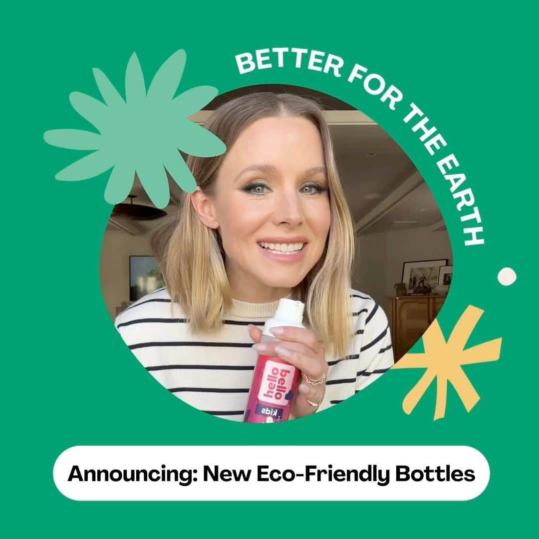 クリスティン・ベルのインスタグラム：「We’re making the switch to new eco-friendly bottles made from pre-degraded plastic! 🌎 @hellobello   Go to hellobello.com/timeplast to learn more and get info from Tony! Happy Earth month 💚」