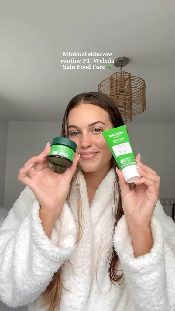 Weledaのインスタグラム：「We love @audreylillian‘s minimal skincare routine featuring Skin Food Face Care! 🌿✨Have you tried it yet? Leave a comment and let us know! #WeledaSkinFoodFaceCare #weledasponsoredpartner」