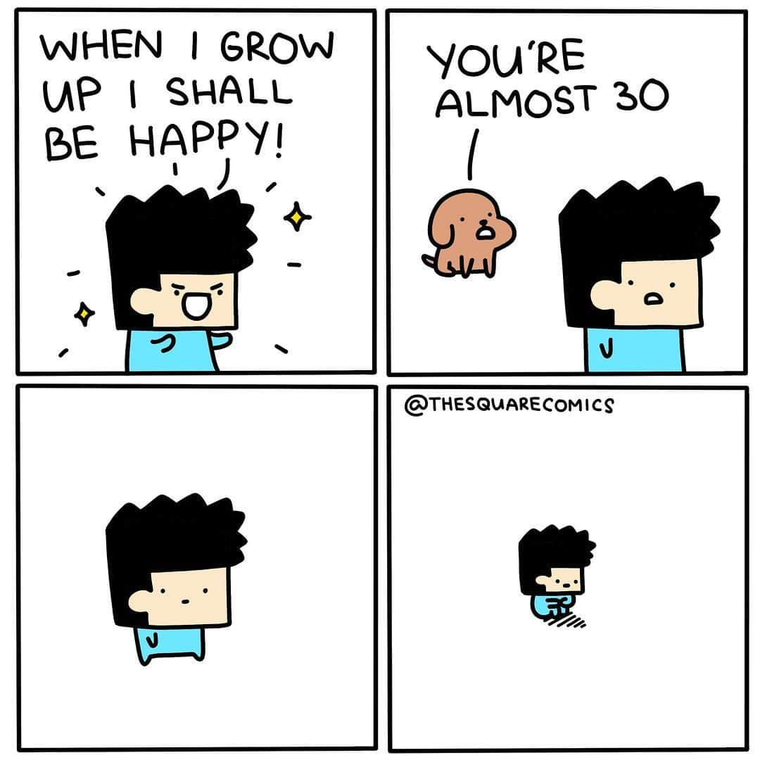 9GAGさんのインスタグラム写真 - (9GAGInstagram)「right in the feels ✍🏻 @thesquarecomics - #comic #feels #adulthood #growup #happiness #9gag」4月29日 7時01分 - 9gag