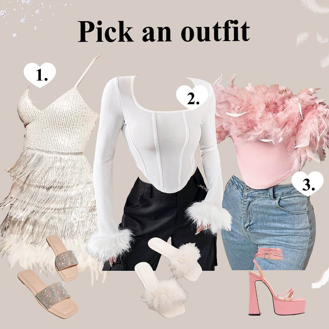 SHEINのインスタグラム：「It's Taurus season, BB! 🐂♉✨ Tag a luxury-loving Taurean friend and tell them which feathery fit is their posh vixen vibe 👇  🔎12056498  12115326  12610991  #SHEIN #SHEINforAll #SHEINstyle #fashion #chic」