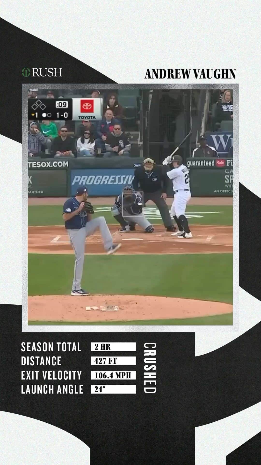 シカゴ・ホワイトソックスのインスタグラム：「Andrew Vaughn sends that one out of here!」